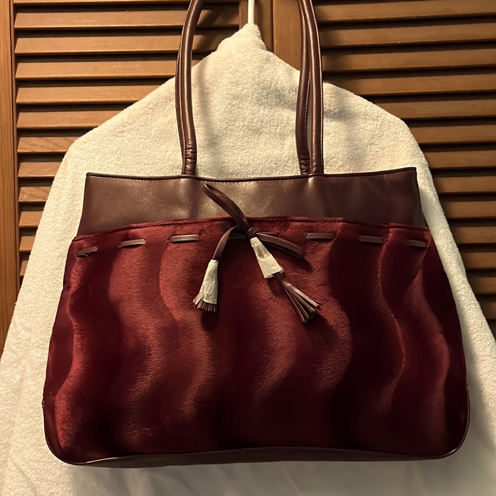 Large burgundy tote